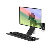 Yicorgard Monitor Wall Arm Mount Sit Stand Workstation for 15''-32'' Screens with Foadable Keyboard Tray,Load Capacity Up to 10 kg Black