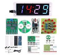 YIDAB Soldering Practice Kit DIY RGB Alarm Clock Green Sound Sensor RGB Gyro Red Responder Red Flash Turntable Electronics Projects Simple Welding Skills Plug-in Circuit Kit for DIYers (04SZ5-1)