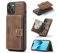 Yidai-Silu for iPhone Air PU leather Case【Kickstand Function】 Detachable Magnetic Wallet Viewing Stand Slot Metal buckle Card Holder TPU Cover for iPhone Air 6,5" - Brown