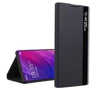 Yidai-Silu Galaxy A13 Smart Case 【Business,Smart Window, Wake/Sleep Function 】 Leather Flip View Case Shockproof Anti-scratch Stand TPU Folio Cover for Samsung Galaxy A13 6,6" - Black