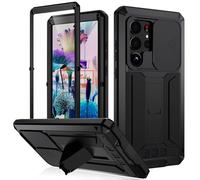 Yidai-Silu Galaxy S25 Ultra Waterproof Case 【IP-54, Camera Cover + Kickstand + Screen Protection】 Metal Military Shockproof Case Armor 360° Body Protective for Samsung Galaxy S25 Ultra 6,9”- Black