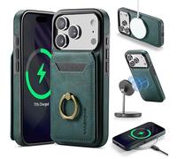 Yidai-Silu RFID Case for iPhone 18 Pro 2-in-1 Detachable Wallet, Green | PU Leather mit 2-in-1 Dremovable Removable RFID Blocking Card Slot, Magnetic Case, 360° Stand Folio Cover, Wireless Charging