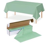 YIDAKO 54 Inch×100 Feet Sage Green Tablecloth Roll Disposable Rectangle Light Green Table Cloth Roll Plastic Table Covers with Slide Cutter for Birthday Bridal Wedding Baby Shower Party Decorations