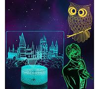 YiDaoCai 3D Night Light, Castle Lamp (3 Patterns), 7 Color Change Decor Lamp with Remote, Dim, Timer, Magic Gifts for Boy Kids Girls Christmas Birthday