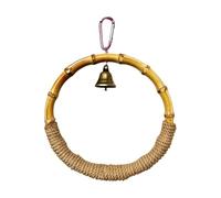 YidaSouko Bamboo Bird Swing, Hemp Rope Swing, Cage Hanging Décor, Bird Perches for Small Bird Parrotlets, Cockatiels, Parakeets, Lovebirds