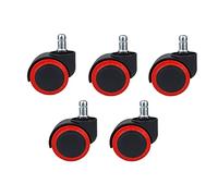 YIDAX 5Pcs Office Chair Wheels with 11mm x 20mm Rod, Office Swivel Chair Casters Replacement, Castors for Gaming Chairs,Red