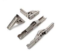YIDELAI 90 Degree Folding Hinge Stainless Steel Elastic Folding Hinge Wall-Mounted Shelf Bracket Cabinet Door Accessories(2 Pair)