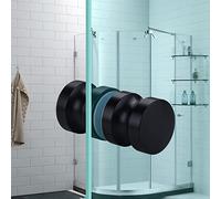 YIDELAI-Glass Door Handle, 2.4 inch Aluminum Alloy Single Hole Handle, Solid Cylindrical Shower Room Sliding Glass Door Handle, Bathroom Shower Room Accessories. (2, black2)