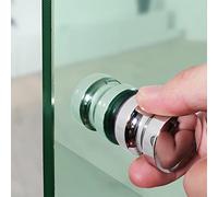 YIDELAI-Glass Door Handle, 2.4 inch Aluminum Alloy Single Hole Handle, Solid Cylindrical Shower Room Sliding Glass Door Handle, Bathroom Shower Room Accessories. (1, silver2)