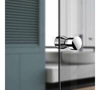 YIDELAI-Glass Door Handle, 2.4 inch Aluminum Alloy Single Hole Handle, Solid Cylindrical Shower Room Sliding Glass Door Handle, Bathroom Shower Room Accessories. (1, silver1)