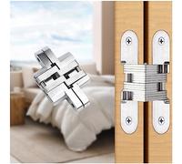 YIDELAI Hidden Hinges (1 Pair) Zinc Alloy Invisible Door Hinges 94MM*18MM (Silver)