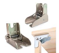 YIDELAI Locking Hinge 1 Pair Multifunctional 90 Degree Automatic Locking Folding Bracket Suitable for Folding Furniture Table and Chair Leg Connection (Silver)