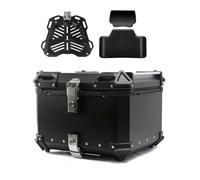 Yidelchon Aluminum Motorcycle Top Case - 36L, 65L, 100L Waterproof Rear Tour Box with Security Lock - Black