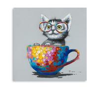 Yidepot Cute Cat Canvas Wall Art (30x30CM)