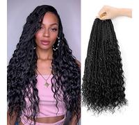 YIDIE Boho Crochet Braids Human Hair Mixed 24 Inch Goddess Crochet Boho Box with 30% Human Hair Mixed Bohemian Braid for Black Women 7 Packs