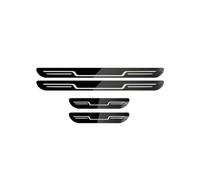 YIDIRUI 4 Pcs Car Door Sill Protector Strips for Tesla Model 3 Model Y Model S Model X, Stainless Steel Welcome Pedal Non-Slip Scuff Guard Threshold Cover Exterior Kick Plates,Black Titanium Mirror