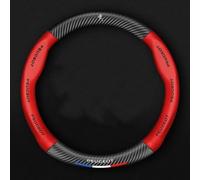 YIDIRUI Car Steering Wheel Cover for Peugeot Partner II Tepee 2008-2012 2015-2017, Microfiber Leather Steering Wheel Cover Breathable Anti-slip Protective Wrap Car Interior Decor Accessories,Red