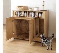 YIDIXIS Cat Large Hidden Litter Box Enclosures with Charging Station,Prevent cat Litter from Being Carried Out,Modern Cat Furniture for Indoor,FIT Hold Electric Litter Boxes (XXL)