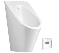 Yidlkecqey 304 Stainless Steel Washout Urinal,Household/Commercial Automatic Sensor Urinal Flush,for Men's Adult,Wall Mounted Automatic Sensor Urinals,for Hotels,Schools(White)