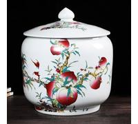 Yidlkecqey Ceramic Rice Jar,Chinese Sealed Ceramic Rice Storage Container with Lid,Food Storage Jar Ceramic Rice Jar with Lid,Grain Dispenser Food Storage Jars,Airtight Rice Bucket Rice Jar(D,6KG)