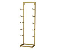 Yidlkecqey Floor-Standing Yoga Mat Storage Rack, 5 Tier Yoga Mat Holder Yoga Mat Storage,Metal Commercial Yoga Mat Foam Roller Storage Rack(Gold,40x32x130cm/15.7x12.6x51.2in)