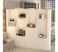 Yidlkecqey Paper partition,Portable folding paper partition,Paper folding privacy screen indoor,Paper folding retractable room divider,Paper retractable room divider(157.4x16.9x59in)