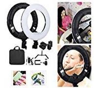 Yidoblo 12" Dimmable LED Light Ring FS-390II Kit with H Table Stand, Batteries, Chargers, Carrying Bag, Photo Holder for Portrait Selfie Youtube Photo Video Studio Photography Lighting