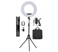 Yidoblo 18" Dimmable LED Light Ring FS-480II Kit with H Table Stand, Batteries, Chargers, Carrying Bag, Photo Holder for Portrait Selfie Youtube Photo Video Studio Photography Lighting