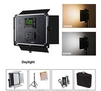 Yidoblo Daylight LED Video Lighting Kit with Tripod Stand, U Bracket, Barndoors for Studio Youtube Live Video Photography Light Panel, Durable Metal Frame, 3200K-5500K, CRI 96+, DMX512