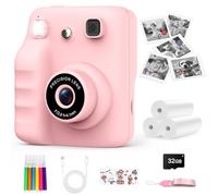 Yidoroye Kids Camera Instant Print, Toys for 3-10 Year Old Girl Gifts 1080P Video & 32GB SD 2.4'' Screen Instant Print Camera for Kids Gifts for 3 4 5 6 7 8 9 10 Year Old Girls Birthday Presents Xmas