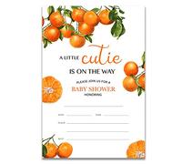 YIDOU a Little Cutie is on the Way Orange Baby Shower Party Invitations Orange Gender Neutral Baby Shower Party Fill In Invites Cards 20 Invitations and Envelopes (Double Sided)