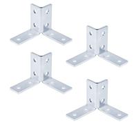 4 PCS 8 Hole Wing Shape Double Corner 90 Degree Fitting Connector Bracket Fitting for 1/2" Bolt in All 1-5/8" Strut Channel, 5.6mm Thickness