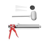 Yidubid Hand Caulking Gun, Stainless Steel Mortar Pointing Grouting Gun Cement Brick Caulk Dripless Mortar Caulking Gun with 2 Nozzles for Tile Joint Filling, Grouting Floor Red,1