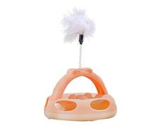 Yidueace Cat Interactive Toys - Cat Puzzle Turntable Ball Toy,Kitten Chasing Ball with Feathers - for Boredom Relief Behavior Enrichment Indoor Mental Stimulation