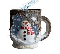 Yidueace Christmas Coffee Mug, Resin Mug with Ergonomic Handle for Drinks, Christmas Bark Crack Cup, for Travel, School, Table Decoration, Housewarming Party as well as on the Go