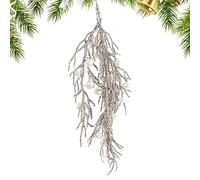 Yidueace Christmas Tree Glitter Ornaments - Artificial Shiny Cypress Leaf Pendant | Christmas Glitter Stems | for Front Door Wall Stair Handrail Holiday Birthday Party Office Home Room Window