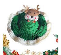 Yidueace Crochet Hat for Cats, Cute Soft Knitted Elk Pet Hat with Ear Holes, Cat Christmas Costume, for Party, Holiday, Winter, Children, Girls, Youth, Teenagers, Family, Friends