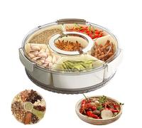 Yidueace Divided Serving Tray With Lid,Large Capacity Transparent,Fruit Tray Lid Handle - Large Capacity for Outdoors Party Picnic BBQ Celebration Camping Beach Birthday Event Gathering Food Serving