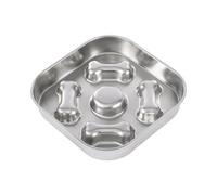 Yidueace Dog Bowl Slow Feeder - Stainless Steel Pet Food Dispenser,Bite-proof Anti-Gulping Dog Dish for Mental Stimulation Traveling Puppy Training Outdoor