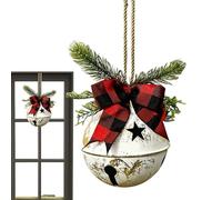 Yidueace Giant Jingle Bells Christmas Decorations | Rustic Christmas Decor with Bow | Holiday Metal Jingle Ornaments,for Winter Holiday Outdoor Garden Yard Party Winter