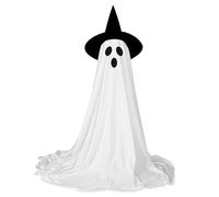 Yidueace Halloween Decorative Ghost, Standing Ghost with Lights, Illuminated White Ghosts for Yards Gardens Lawn, Illuminated Holiday Displays, Product Size: Adjustable: Approx. 40-155 cm
