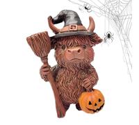 Yidueace Highland Cow Decoration - Scottish Highland Cow Halloween Decoration Made of Resin Decorative Figure Decorative Home Accessory Collectible for Home Garden Indoor Outdoor Party Country House