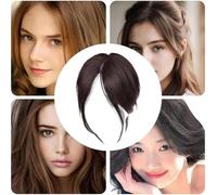 Yidueace Middle Part Bangs,Realistic Hairpiece Topper Middle Part Bangs - Women Natural Looking Volume Enhancement Wig for Social Banquets Daily Commuting Business Trip
