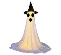 Yidueace Pack of 2 Halloween Decoration Ghost, Standing Ghost with Lights, Illuminated White Ghosts for Yards Gardens Lawn, Illuminated Holiday Displays, Product Size: Adjustable: 40-155 cm