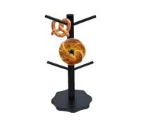 Yidueace Pretzel Holder Stand - Bagel Stand | Tree Shaped Rack with Stable Base Wood Organizer with 6 Arm for Wedding Catering Birthday Buffet Christmas Food Serving Countertop Display
