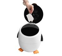Yidueace Trash Can - Penguin Wastebasket Portable - Modern Waste Animal Bin Basket Compact for Bedroom Under Desk Kitchen Car Home