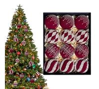 Yidueace Velvet Christmas Balls - 12-Piece Flocked Christmas Balls Tree Ornaments | Home Decor for Outdoor Spaces Table Party Indoor Kitchen Desktop Wall Garden Patio