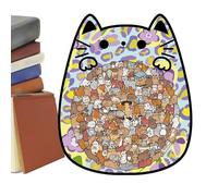 Yidueace Wooden Cat Puzzle - 135 Piece Cute Jigsaw Toy Kitten Animal Shape - Wooden Puzzles for Adults | for Birthday Holiday Educational Projects Decorations Parties Adults Kids Boys Girls