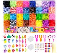 Yiduohua Loom Bands, 2600+ Loom Bands Kit, 32 Color Looms Twist Rubber Band with Letters, Beads and Storage Boxes, DIY Friendship Bracelet Making Set, Suitable for Birthdays, Christmas Gifts