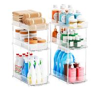 Yieach 2 Pack 13.8″ Deep 3 Tier Under Sink Storage Organizer,Large Pull Out Bathroom Organizers and Storage,Slide Out Acrylic Undersink Storage Shelf,Kitchen Under Sink Organizer for Cleaning Products